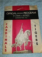1934 Autographed St. Louis vs Detroit Program