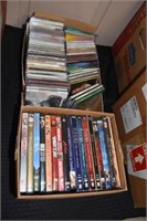 Box of DVDs & Music CDs