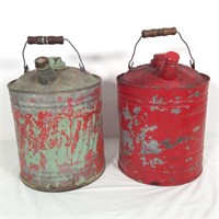 (2) Galvanized, Painted Gasoline Cans