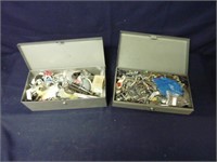 TWO METAL BOXES FILLED WITH HARDWARE