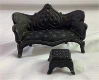 6 inch cast-iron couch and ottoman