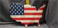Patriotic American  flag USA metal sign