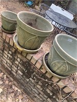 Green clay planters