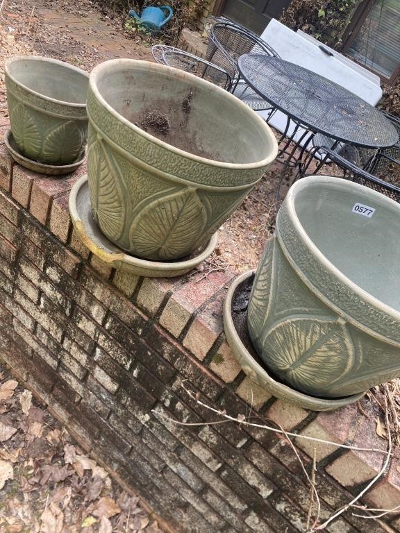 Green clay planters