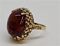 Antique Victorian 8KT (333) Gold & Amber Ring