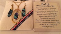 New Zeland Paua Abalone Necklace and Pierced