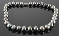 Tahitian Black Pearl & 14K Gold Necklace