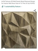 NEW 3D Wall Panels Wood Diamond Design Pack of 12