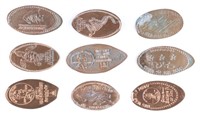 (9) x PRESSED COLLECTIBLE PENNY COINS