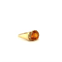 14K Yellow Gold Men's Orange Citrine Ring 0.18ozt