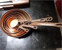 7-piece copper pots