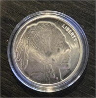 One Ounce Silver Round: Indian/Buffalo