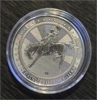 One Ounce Silver Round: Bronco Rider