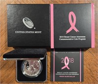 2018-S Breast Cancer Awareness Silver Round