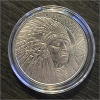 One Ounce Silver Round: Indian Chief