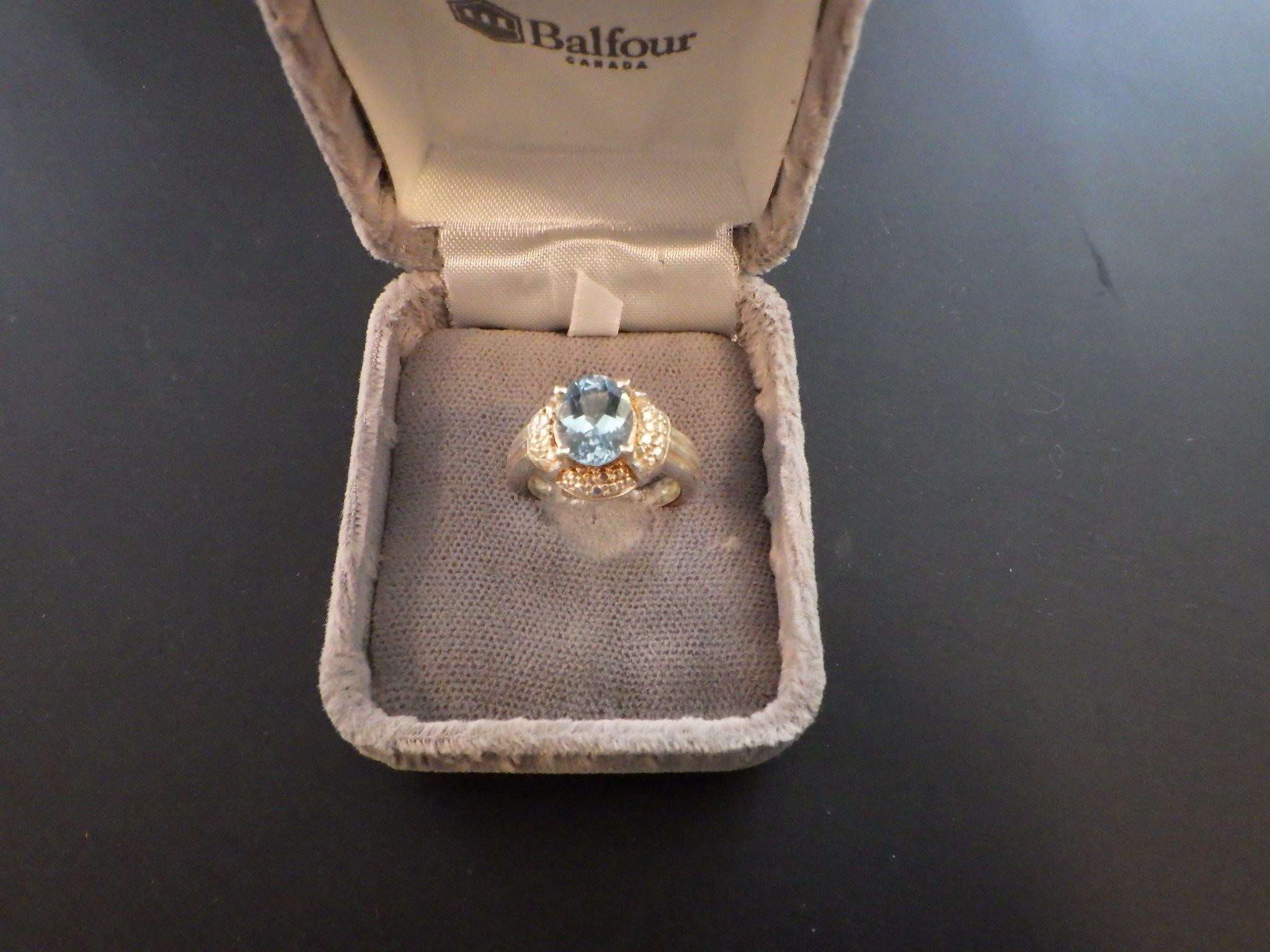 .925 Oval Topaz Solitaire Ring
