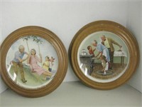 2 Framed Norman Rockwell Grandparents Plates