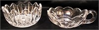 Crystal Bowl and Glass Bowl with Handle