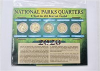 2020 24K Gold Clad National Parks Quarter Set