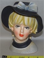 Vtg Napco Japan C7494 Black Hata Blonde Lady Head