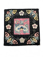 Antique embroidered Chinese pouch, 6” sq.