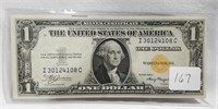 $1 Silver Certificate North Africa XF