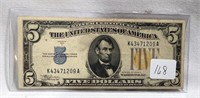 $5 Silver Certificate North Africa XF
