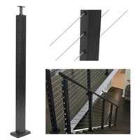 36"Stair Post 30° Black Stair Railing System Kit