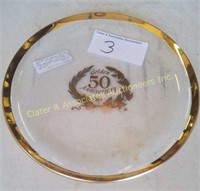 50th Anniversary Gold Trimmed Tray