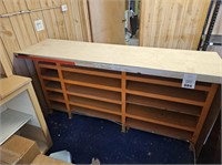 Wooden Counter with shelves