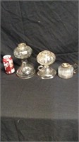 3 oil lamp bases without burners