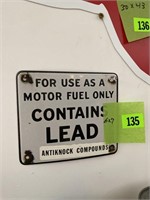 Anti-knock compounds gas sign 6 x 7”