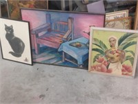 Three paintings