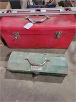 2 Metal Tool Boxes, Leveler