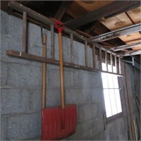 Wood Ladder (decoration only) & Shovel