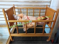 Vintage Play doll and Crib