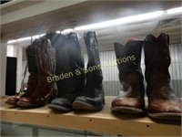 MEN'S JUSTIN BOOT SIZE 12 AND LADIES M.L. LEDDY