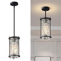 SM3583  ZHLWIN Crystal Pendant Light, Black Round