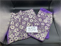 Vintage Hand Sewn Purple/White Pillow Cases