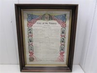 Framed Army of the Potamac Certificate presented