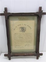 Framed Edward Mitchel Civil War Discharge –