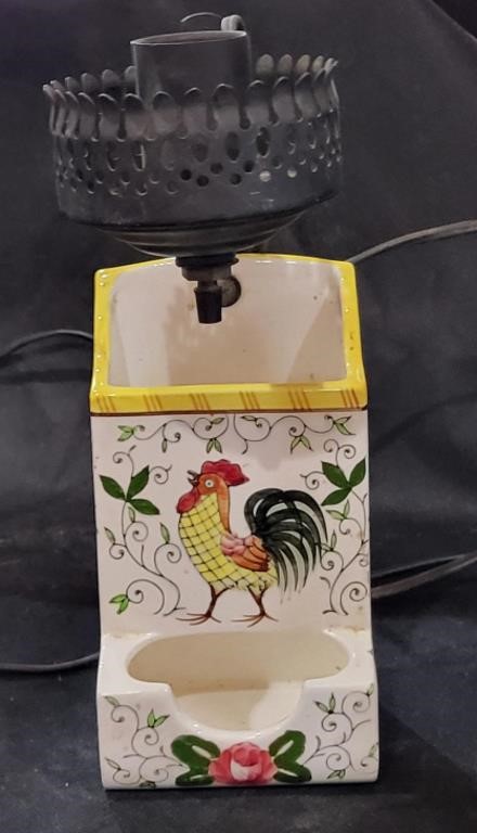 VTG PY Rooster Match Holder Wall Sconce