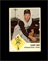 1963 Fleer #57 Elroy Face VG to VG-EX+