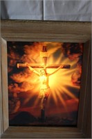 LIGHTED JESUS ON THE CROSS - 14" X 12"