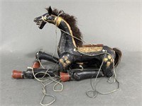 Burmese Hand Carved Wood Horse Puppet