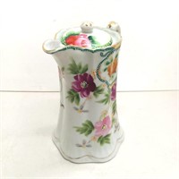 Porcelain tea / coffee pot lid floral hand painted