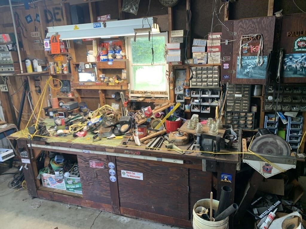 HUGE LOT.  East Wall contents / Workbenck