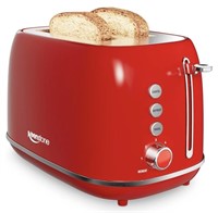 Two Slice Stainless Steel Toaster Retro Red