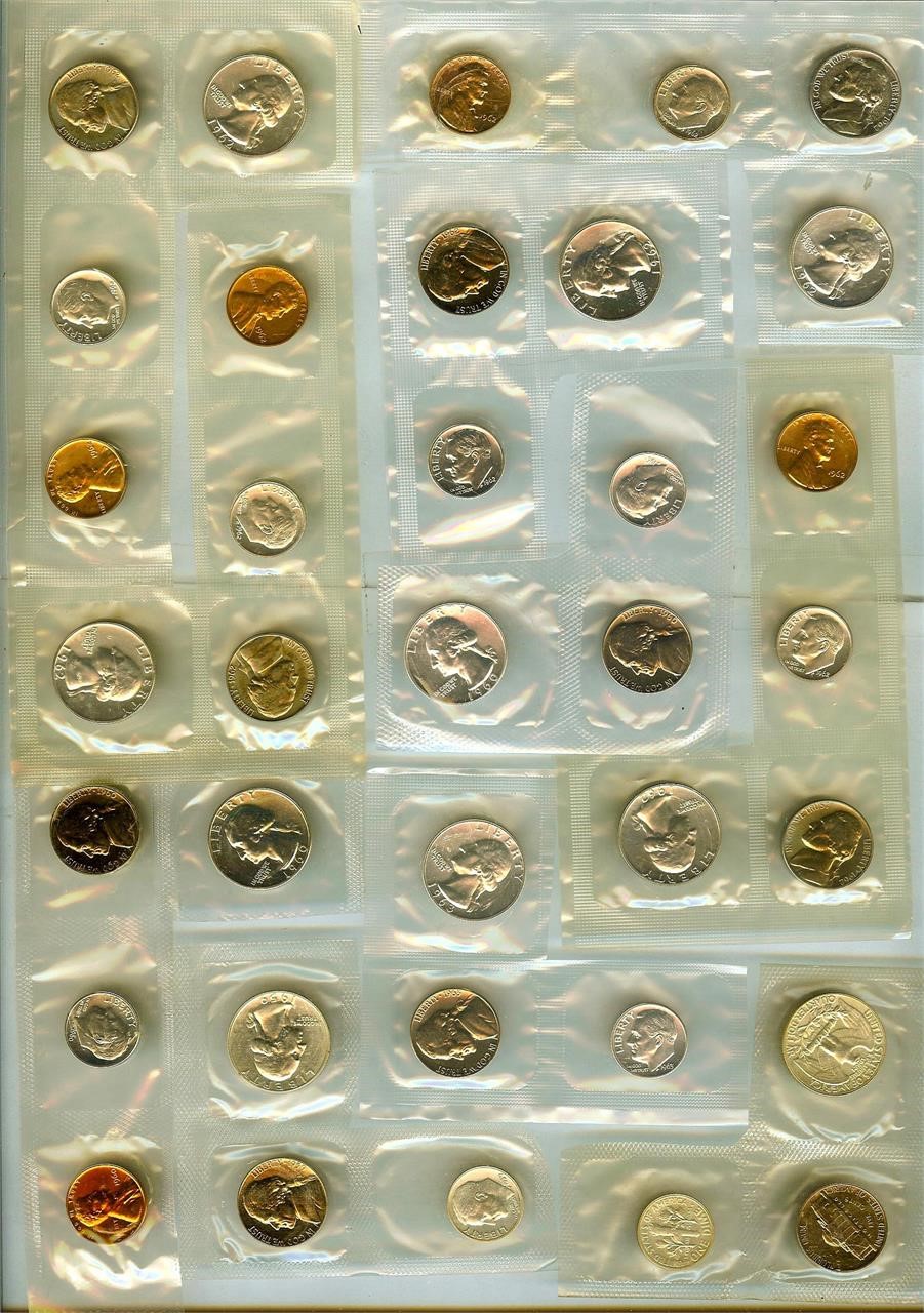 70 Coins from Silver Mint/Proof Sets