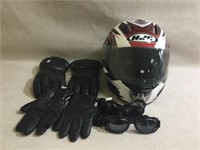 HJC Motorcycle Helmet, Goggles and Gloves